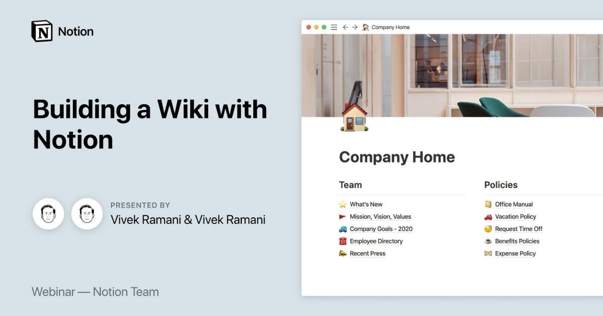 Notion at Work: Build a team wiki