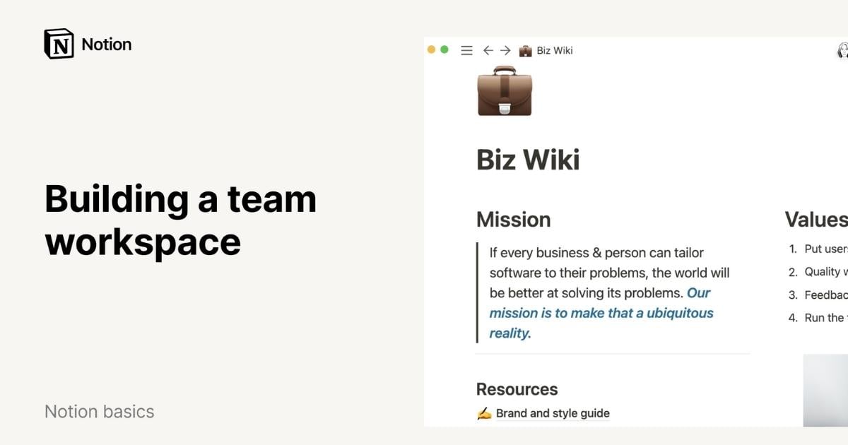 Notion Fundamentals: Building a team workspace