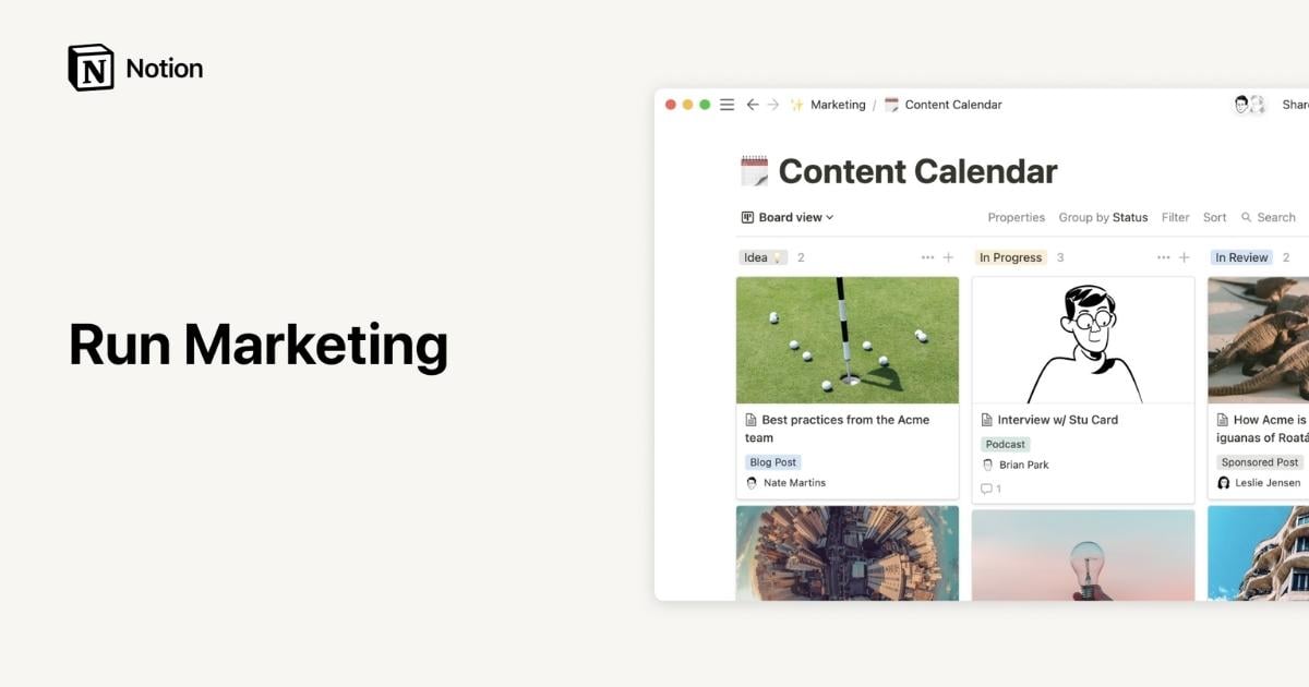 Notion at Work: Run marketing
