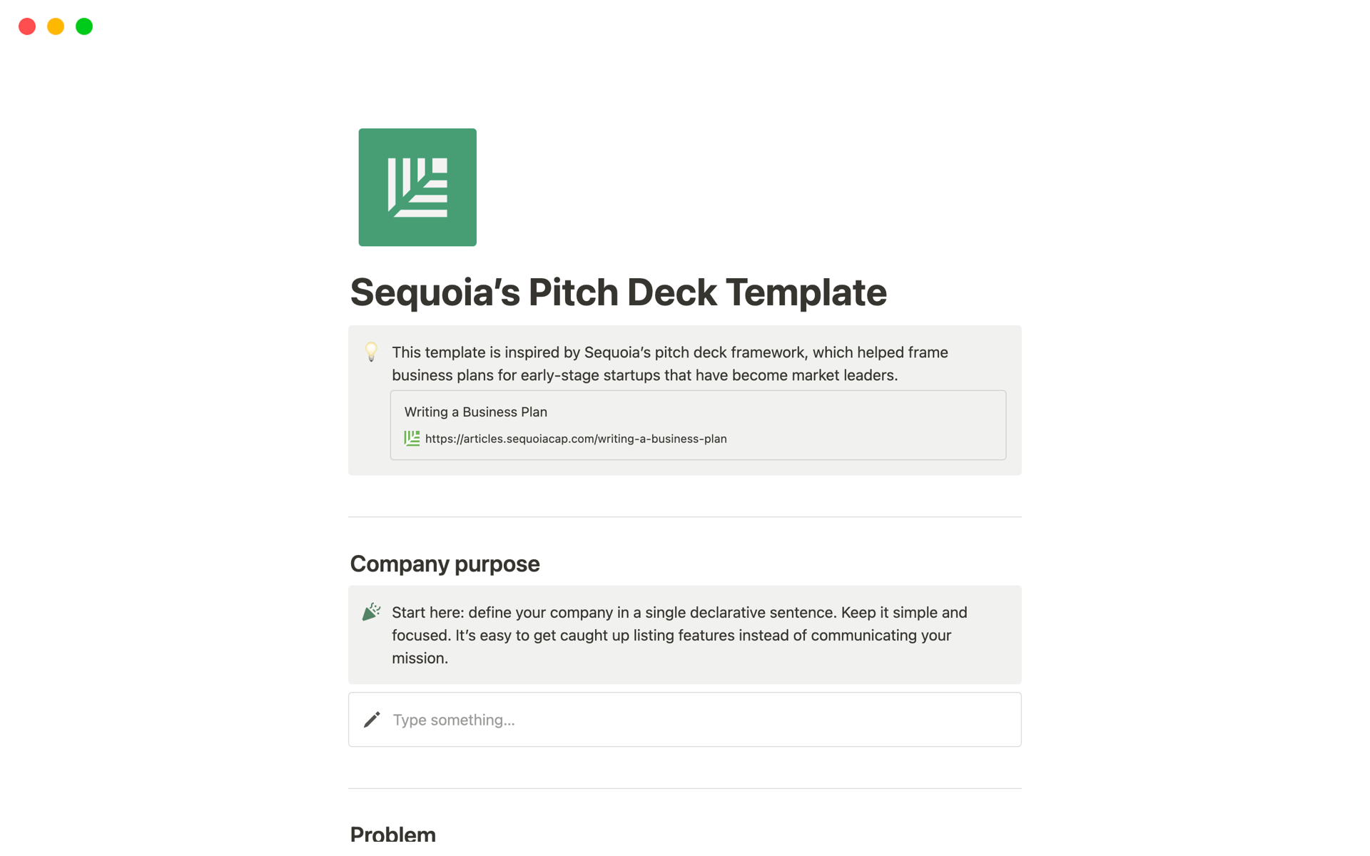 A template preview for Pitch Deck