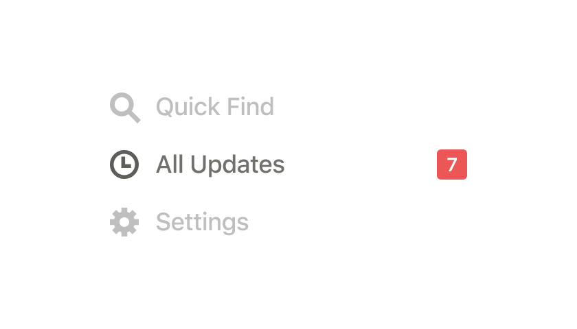 A screenshot showing 7 notifications in the All Updates section of Notion