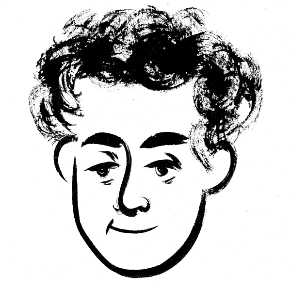 An illustrated headshot of Naval Ravikant