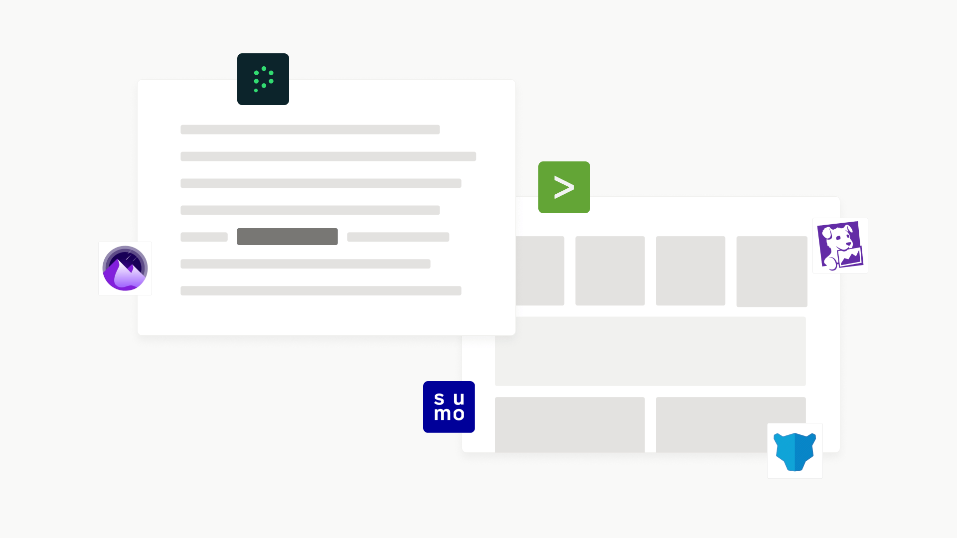 Abstract UI emphasizing security and compliance between third party applications